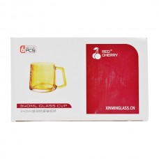 Чашка Скляна RED CHERRY 340мл 1шт Янтарна арт.ZB401-HP *6