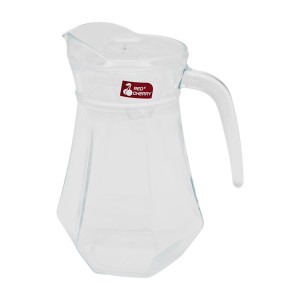 Глечик Скляний RED CHERRY 1,3л Прозорий з пластиковою кришкою *12