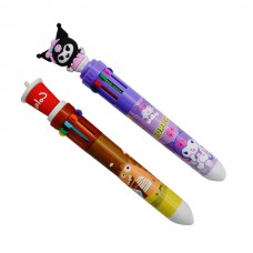 Ручка кулькова 10-ти колірна 1шт Куромі/Аніме/Фаст-Фуд Мікс *36