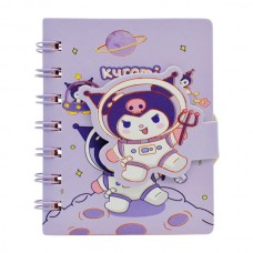 Блокнот А7 Kuromi в лінію на спіралі застібка з липучкою арт.100К-66100 *24