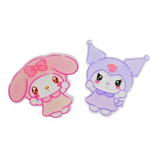 Заколка-прищіпка д/волосся 1шт Герої Hello Kitty акрилові глітер