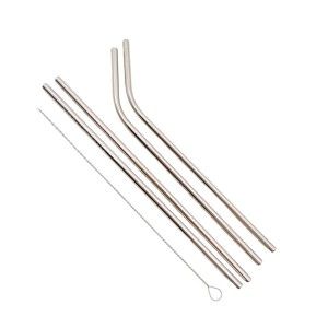 Трубочка металева д/напоїв Набір 4шт з щіточкою арт.233#-1