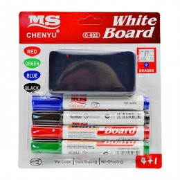 Набір маркерів для дошок 4шт+губка С-802