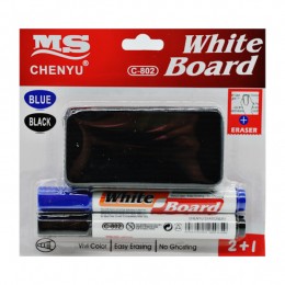 Набір маркерів для дошок 2шт+губка С-802