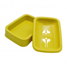 Мильниця пластик 1шт Кольорова з подвійним дном арт.A700-588