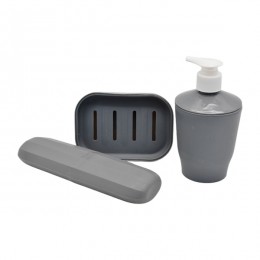 Набір аксесуарів д/ванної 3 предм.(мильниця/футляр/дозатор) арт.Y308-Q23-2