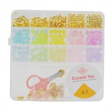 Набір бісеру д/рукоділля 16 видів+застібки, волосінь, ножниці