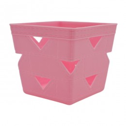 Стакан д/дрібничок 9,5*9см Квадрат Кольоровий пластик арт.562-052