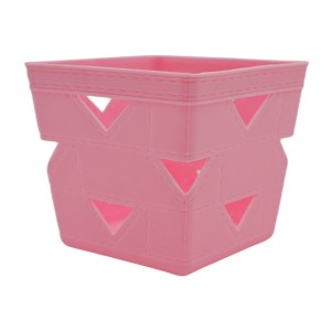 Стакан д/дрібничок 9,5*9см Квадрат Кольоровий пластик арт.562-052