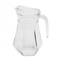 Глечик Скляний RED CHERRY 1,3л Графіт з пластиковою кришкою *12