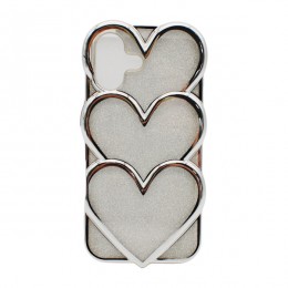 Чохол д/тел силікон iPhone 16 Cерця Глітер Мікс