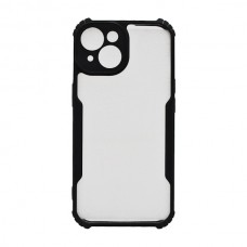 Чохол д/тел силікон iPhone 15 Прозорий Чорна/Зелена Рамка
