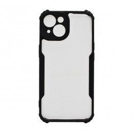 Чохол д/тел силікон iPhone 15 Прозорий Чорна/Зелена Рамка