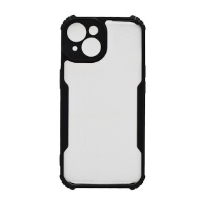 Чохол д/тел силікон iPhone 15 Прозорий Чорна/Зелена Рамка