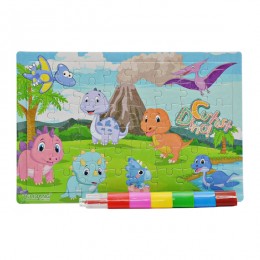 Пазл-розмальовка з олівцем 6кол. в 1 арт.XE-912 *12