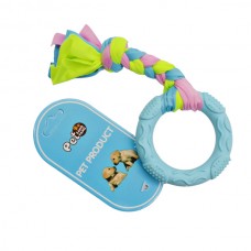 Іграшка д/собак PetFangFang 1шт Кільце з косичкою арт.1052#-015 *12