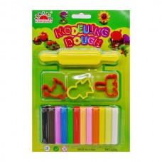 Глина д/ліплення набір 12 кольорів +3 фігурки+качалка арт.8209