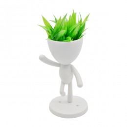 Рослина штучна в кашпо Чоловічок 16см пластик арт.6818-7