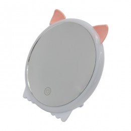 Дзеркало д/макіяжу LED підсвітка Кругле Котик арт.003AB
