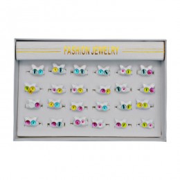 Каблучка дитяча FashionJewelry з емаллю Котик кольорові очі *24