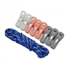 Прищіпка пласт. 8шт Кольорова 6,5см +Мотузка д/білизни 5м арт.7295CY7108