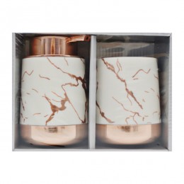 Набір аксесуарів д/ванної 2предм. Чорний/Білий Золото арт.719-6006