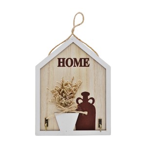 Декоративна настінна ключниця Будиночок на 2 гачка Мікс