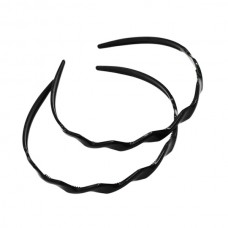 Обруч д/волосся 1шт пластик Хвиля Чорний арт.67#-SP015 *12