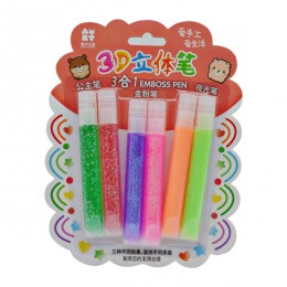 Ручка-клей д/декору ART Kingdom 3D 6-кол. флуоресцентна арт.AKD5977