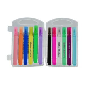 Маркер HOWAKI Glitter 12кол. прозорий корпус арт.919-12