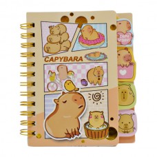 Блокнот А7 FUNNY Капібара на спіралі з закладками арт.SC-28-2 (1056#-01) *24