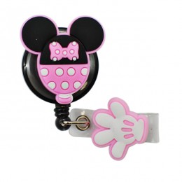 Тримач д/бейджика дитячий 1шт Mickey Mouse з висувною катужкою *12