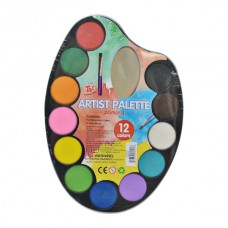 Фарба акварель TBC Палітра 12 кольорів з пензлем арт.TBCE07WN