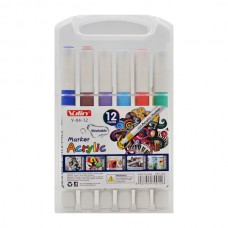 Маркери акрилові Yulin 12 кольорів в пластиковому футлярі арт.Y-04-12