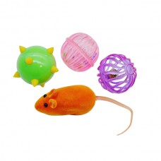Іграшка д/котів PotatoCat 3шт Мячик з дзвоником і Мишка арт.KR-2409 *12
