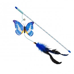Іграшка д/котів 1шт Вудка з метеликом і пірям арт.KR-2412 *12