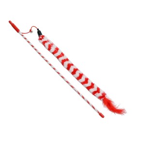 Іграшка д/котів 1шт Вудка з хутром і пір'ям арт.KR-2411 *12