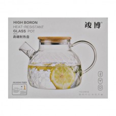 Чайник заварник скляний 1000мл Ромби Прозорий арт.JB1000ML