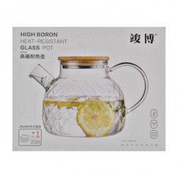 Чайник заварник скляний 1000мл Ромби Прозорий арт.JB1000ML