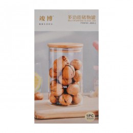 Банка Скляна 900мл д/сипучих прод. деревяна кришка арт.JB95-2