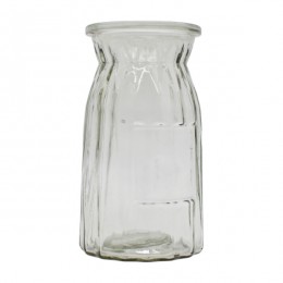 Ваза д/квітів Скляна 15см Ребриста Прозора