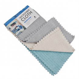 Ганчірка Microfibre д/кухні 3шт 30*30см Соти *12