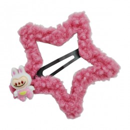 Заколка д/волосся 1шт Зірка Хутряна Labubu арт.67#-F011 *50
