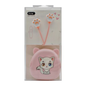 Навушники TUK Дитячі провідні декор Котик арт.T-033