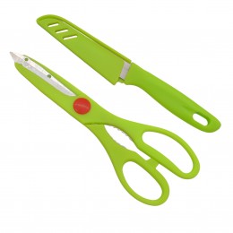 Ніж кухонний Dong Sheng 1шт 10см з чохлом + ножиці арт.1118-21