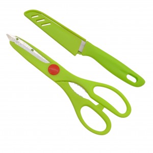 Ніж кухонний Dong Sheng 1шт 10см з чохлом + ножиці арт.1118-21