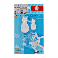 Гачки самоклеючі Start Like 4шт пластик Котик арт.1118-44 *12