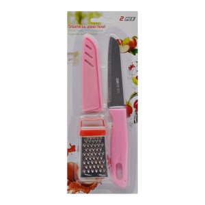 Тертка 4-гранна МІНІ + ніж 9,5см з чохлом арт.JM-9