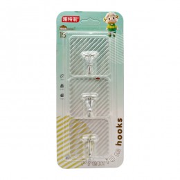 Гачки самоклеючі Ya Te Li 3шт прозорі арт.8090