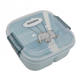 ЛанчБокс на 3 відділення з ложкою прозора кришка арт.7305WHH203